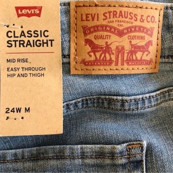 LEVI’s Classic Straight Med-Rise Blue Jeans in Size 24W NWT— CLOSET STAPLE!!! - Picture 5 of 7